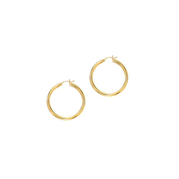 10k Shiny Sparkle Cut Small Round Hoop Earrings With Hinged Clasp Jewelry Gifts for Women in White Gold Yellow Gold Choice of Hoop Earrings 